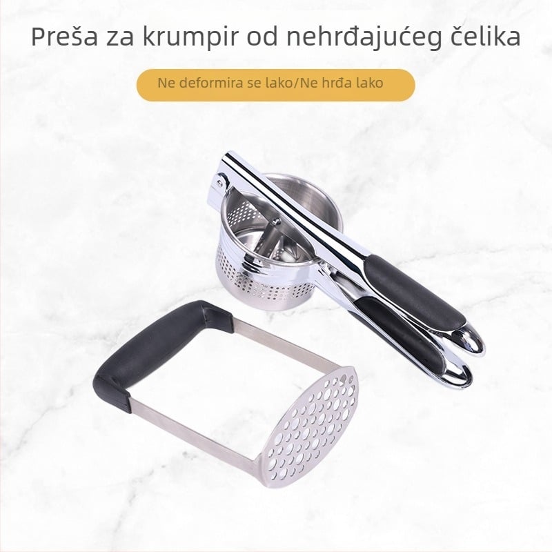Ručna presica od nehrđajućeg čelika za voće i limune, višenamjenska presica za pire od krumpira i češnjak
