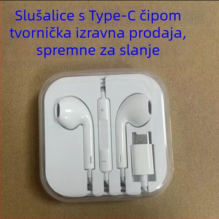 Type-C žične slušalice s ugrađenim mikrofonom i upravljanjem poziva, analogni čip