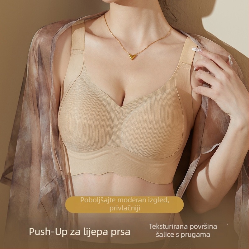 Bešivni grudnjak za žene s gel-liftom za podršku leđa — dvostruka podrška, protiv opuštanja, push-up, udobne fiksne naramenice