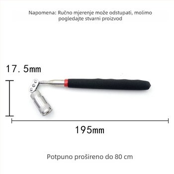Automobilski magnetski alat za prikupljanje vijaka, s fleksibilnom šipkom i metalnom kandžom