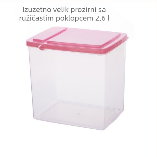 Rectangular plastična kutija za pohranu s poklopcem na preklop za trgovine s mliječnim čajem – mini posuda za hranu, 1 L, za mlijeko u prahu i začine