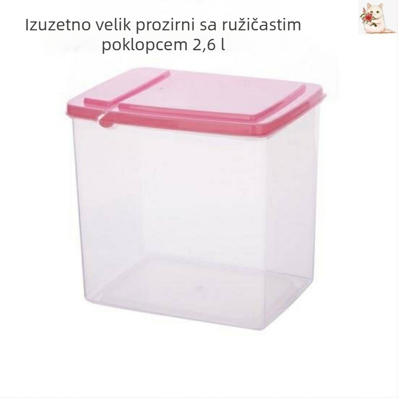 Rectangular plastična kutija za pohranu s poklopcem na preklop za trgovine s mliječnim čajem – mini posuda za hranu, 1 L, za mlijeko u prahu i začine