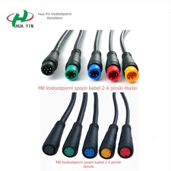 M8 5-pinski konektor, muško-ženski priključak, za električna vozila, kabel za povezivanje instrumenata
