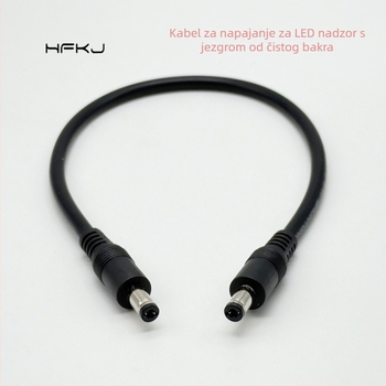 Kabel za napajanje DC visoke snage, presjek 0,75 mm², DC5521 muški-muški konektor, LED nadzorni priključak 5,5×2,1 mm