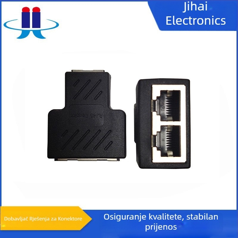 RJ458P8C Zaštićeni RJ45 T-adapter mrežni splitter, podjela kabela 1 na 2