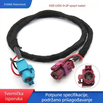 HSD LVDS automobilni kabel s HSD4P ženskim konektorom i HSD4P+2 kabelom za središnji zaslon automobila