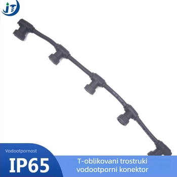 M14 navojni T-oblik konektor, bakreno jezgro 2P3P, modul lampe za biljke, muški i ženski, višezglobni modul, vodootporan spojni kabel