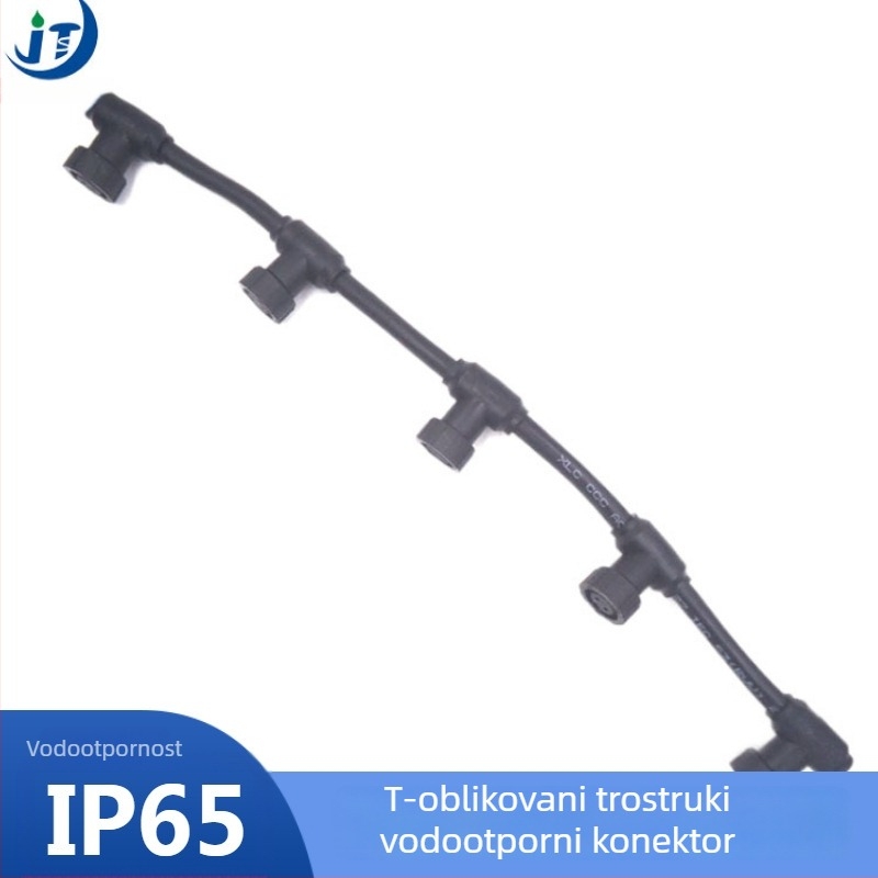 M14 navojni T-oblik konektor, bakreno jezgro 2P3P, modul lampe za biljke, muški i ženski, višezglobni modul, vodootporan spojni kabel