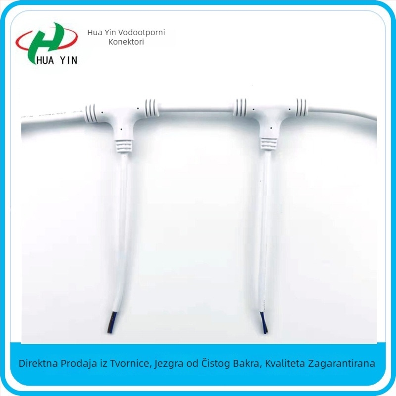 T-oblik trostriuki konektor LED adapter kabel za povezivanje biljnih lampi, kabel za spajanje, utikač, univerzalni terminalni adapter