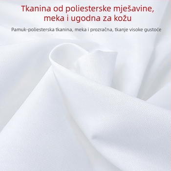 Bijeli plahtu za studentski dom, jednoosobni krevet, 120 × 230 cm, twill tkanina, poliester-pamuk, vojno-trening stil