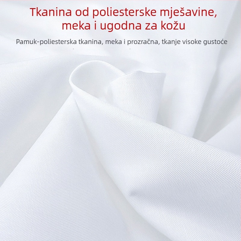 Bijeli plahtu za studentski dom, jednoosobni krevet, 120 × 230 cm, twill tkanina, poliester-pamuk, vojno-trening stil