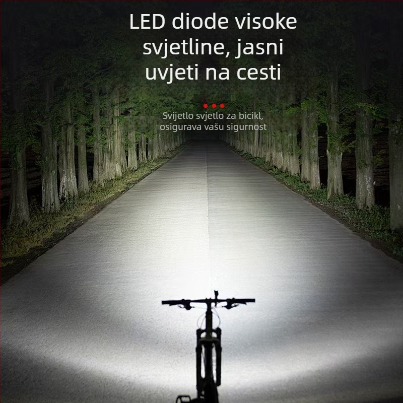 Vanjska prednja svjetiljka za bicikl, vodootporna, visoke svjetline za noćnu vožnju, MTB oprema, ručna lampa
