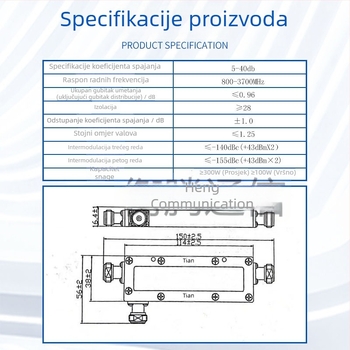 5G Cavity Coupler, 300W, 700–3700 MHz