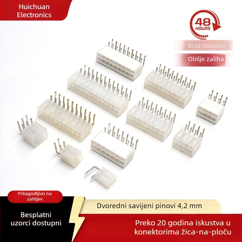 4,2 mm dvostruki red pin header, 1P-12P, 5569 ženski header, LCP visokotemperaturni materijal, 87424 zamjenski kabel-ploča konektor