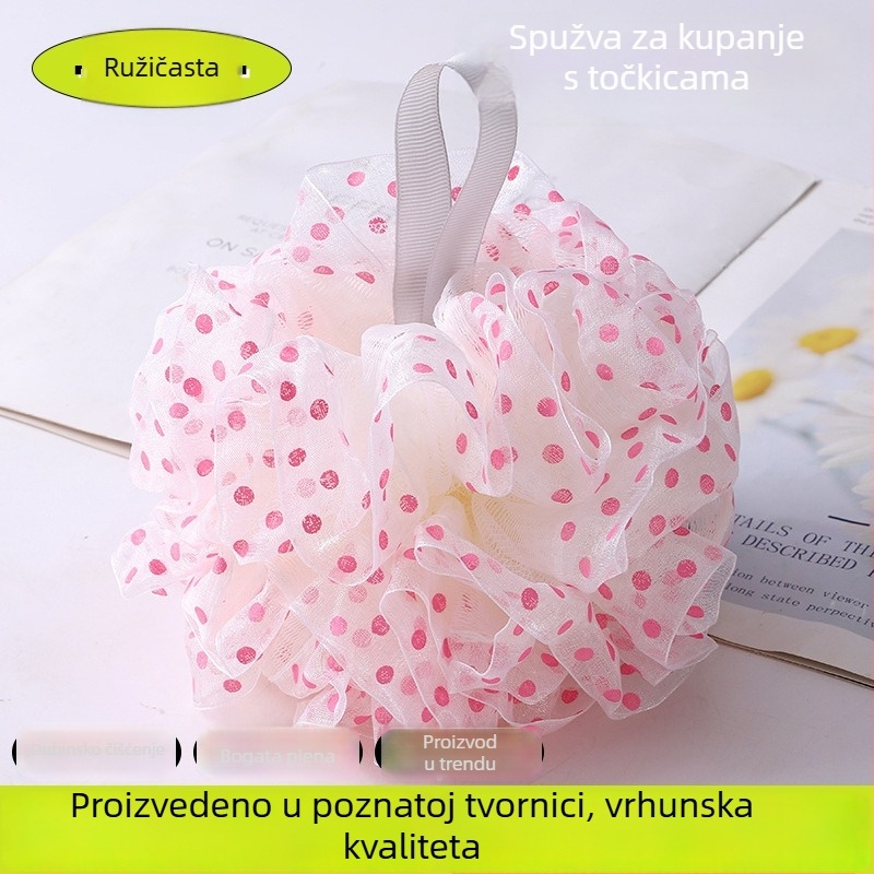 Veliko kupališno cvijeće s točkicama – iznimno mekana kuglica za kupanje za dubinsko čišćenje