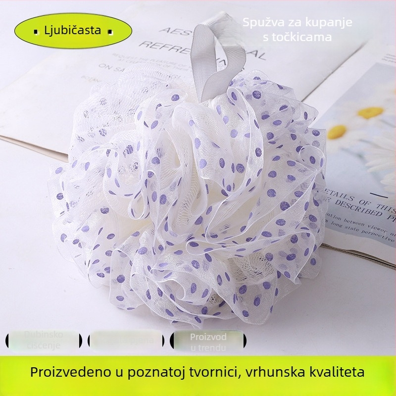 Veliko kupališno cvijeće s točkicama – iznimno mekana kuglica za kupanje za dubinsko čišćenje