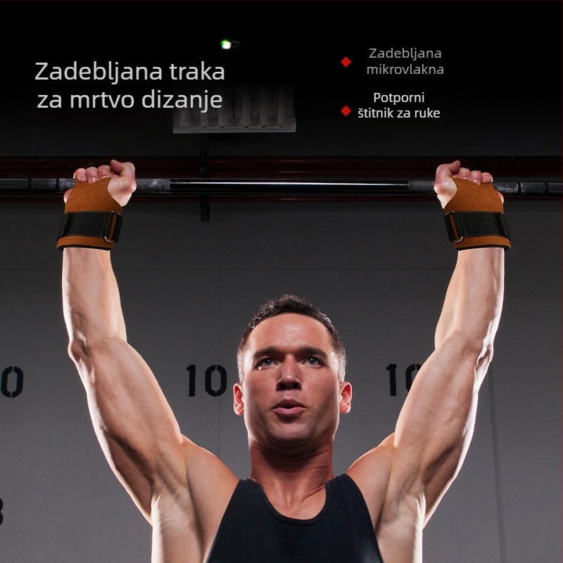 Zaštita dlanova od umjetne kože, otporna na habanje i protuklizna za zglob, oprema za fitness i dizanje utega, traka za hvatanje.