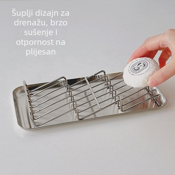Nehrđajući čelični stalak za sapun s odvodom vode za kupaonicu