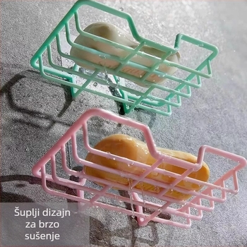 Višenamjenski zidni držač za sapun s odvodom, bez bušenja, za kupaonicu