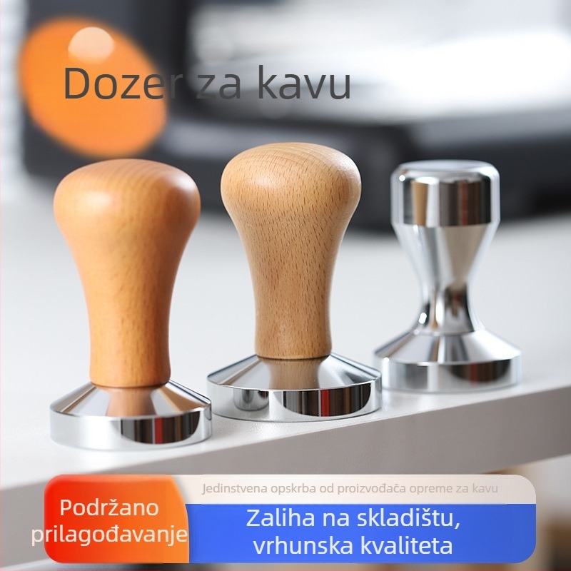 Tampan za kavu s drvenom ručkom i metalnom glavom, komplet za punjenje 51mm/58mm