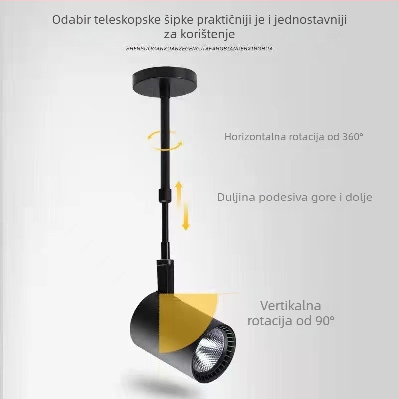 LED spot s dugim ramenskim krakom za izložbe i vjenčanja, duga šipka rasvjeta, COB clip spot za pozadinu galerije, prilagodljivo postavljanje na površinu