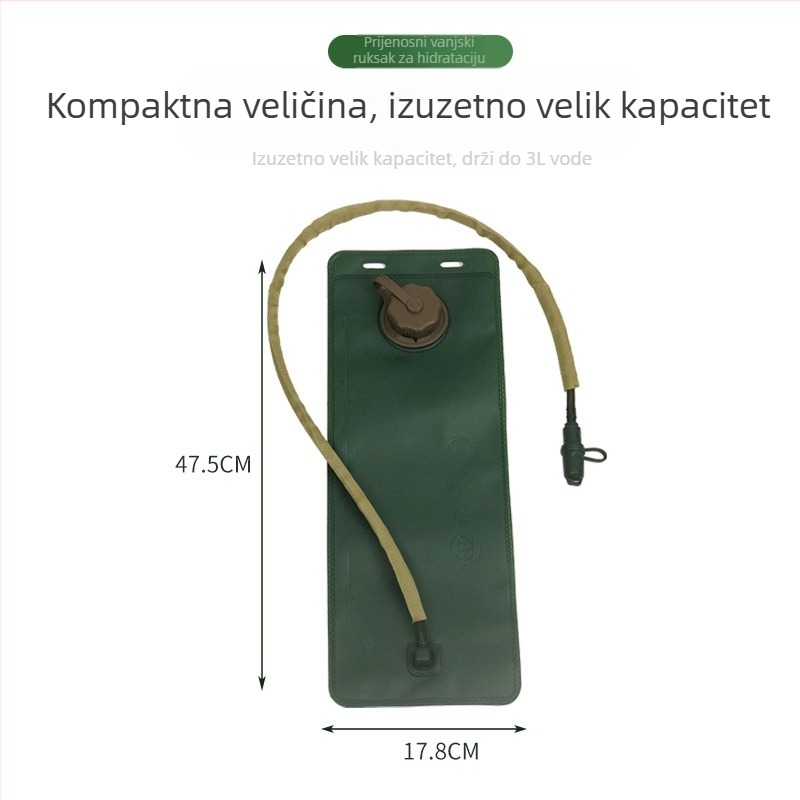 3-litrena vodena torba za biciklizam i aktivnosti na otvorenom, s TPU unutarnjim slojem, sklopiva vodena torba