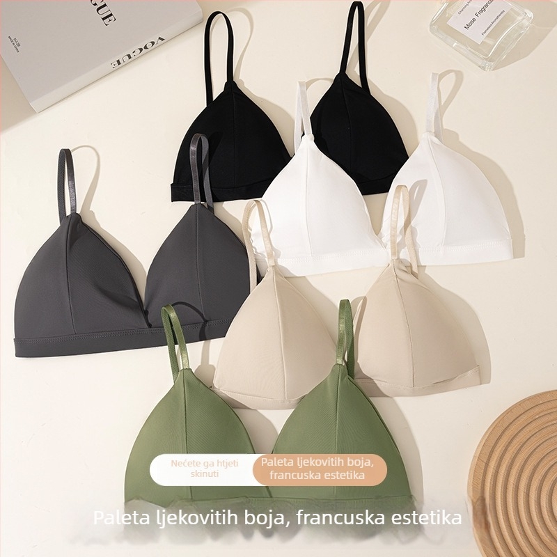 Francuski stil bežični grudnjak s trokutastim košaricama za mali dekolte, seksi, udoban, otvorena leđa, bandeau