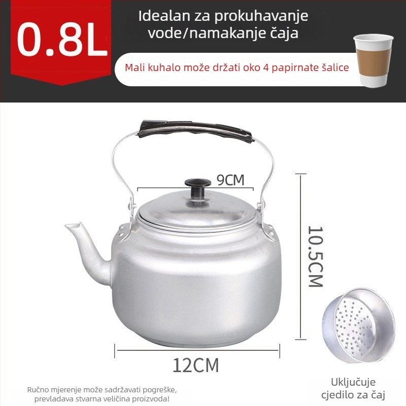 Retro aluminijska čajnik s filtrom, mini čajnik za čaj i vruću vodu