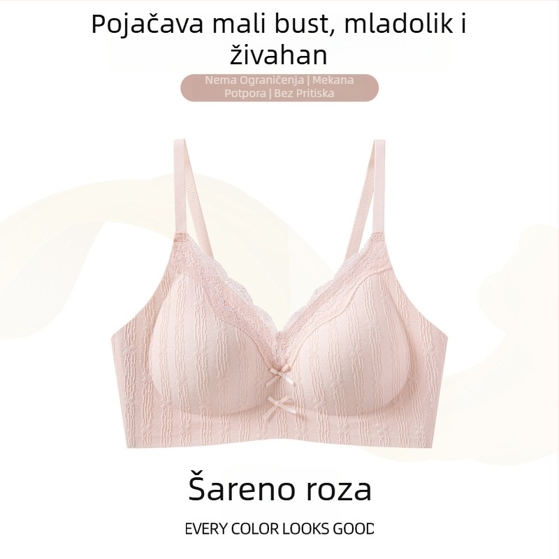 Ljetni novi grudnjak od mulberry svile, bežični, čipkasti, za žene, push-up za male prsa, bezšiven, tanak i prozračan