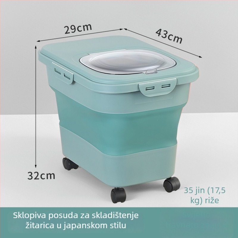 Sklopiva kutija za skladištenje hrane za mačke i pse, s velikim kapacitetom, otporna na vlagu i insekte.