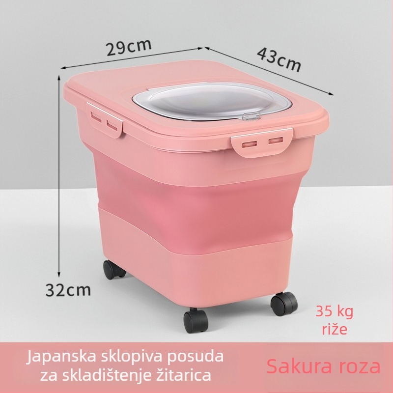 Sklopiva kutija za skladištenje hrane za mačke i pse, s velikim kapacitetom, otporna na vlagu i insekte.