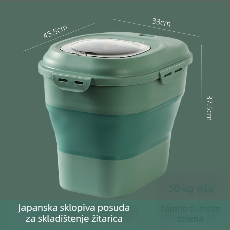 Sklopiva kutija za skladištenje hrane za mačke i pse, s velikim kapacitetom, otporna na vlagu i insekte.