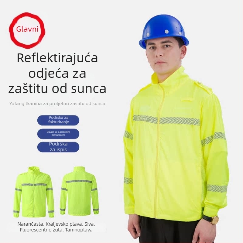 Reflektirajuća odjeća za zaštitu od sunca, Ice Silk tkanina, UV zaštita, unisex lagana ljetna jakna s prozračnom tkaninom