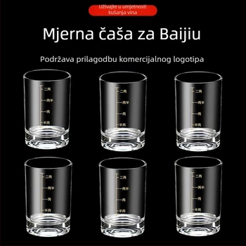 Gradirani baijiu čaša, kapacitet 100 ml, staklena čaša za liker
