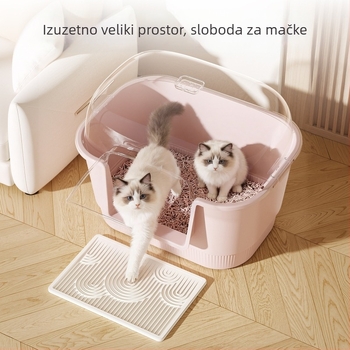 Ekstra velika potpuno zatvorena kutija za mačji pijesak s kontrolom mirisa i zaštitom od prskanja