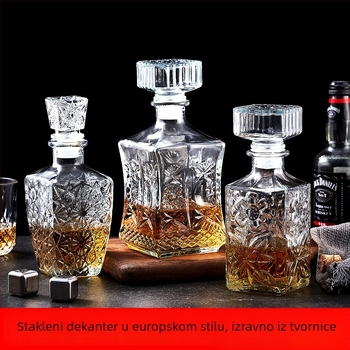 Kristalno stakleni dekanter sa poklopcem za vino i viski