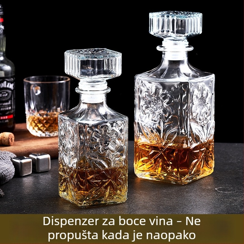 Kristalno stakleni dekanter sa poklopcem za vino i viski
