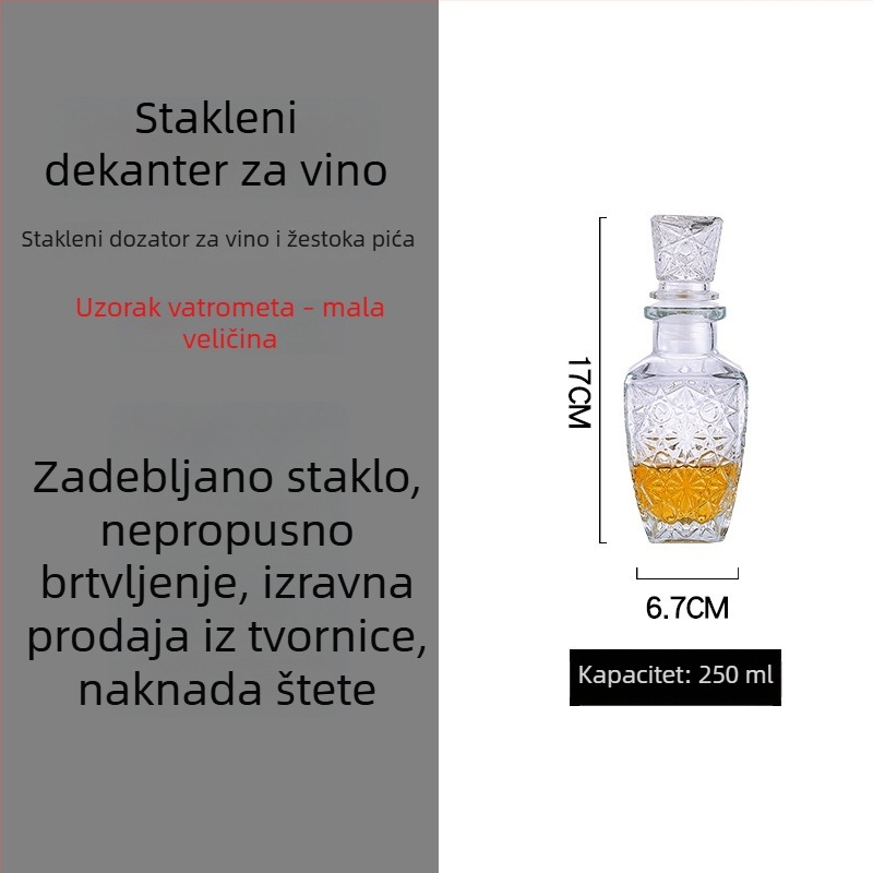 Kristalno stakleni dekanter sa poklopcem za vino i viski