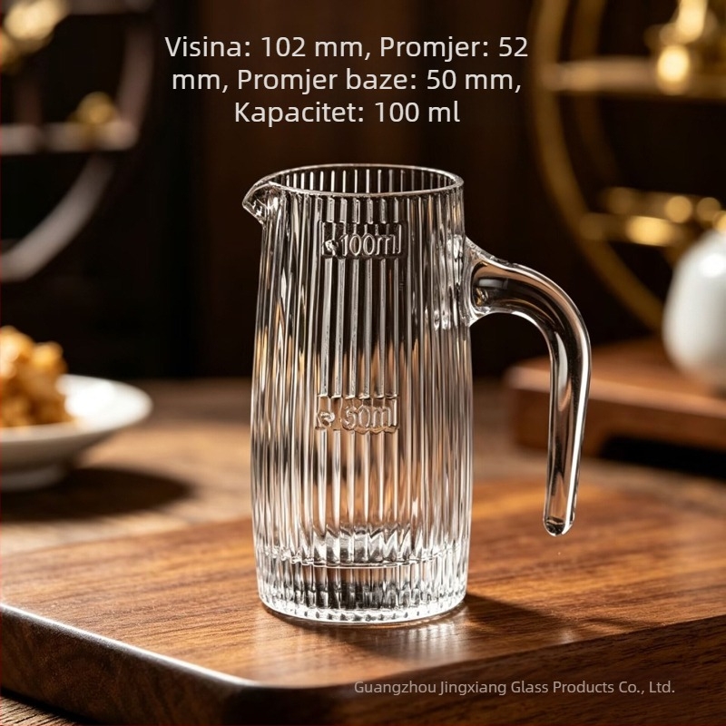 Stakleni dekanter za alkohol, 100 ml, kompaktan za kućnu upotrebu, s oznakama mjerenja, nordijskog stila