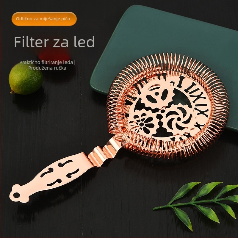304 nehrđajući čelik, filtar za led, odjeljivač leda, alat za barmene, zlatna boja