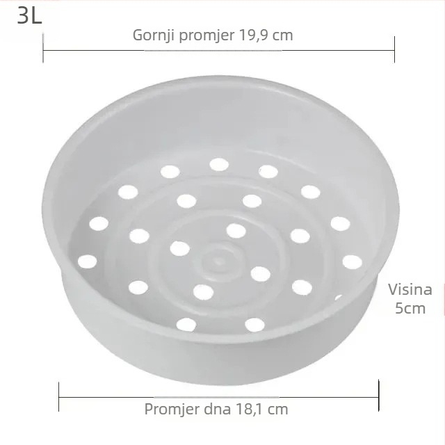 Midea/Supor rešetka za paru za rižar, plastična posuda za paru, 3L–5L, dodaci