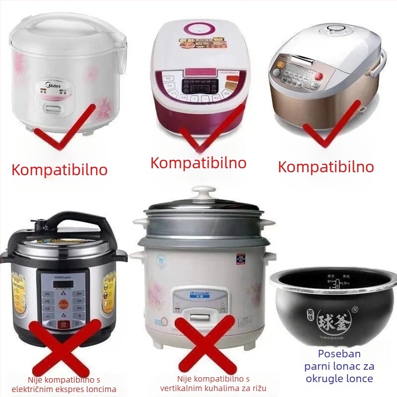 Midea/Supor rešetka za paru za rižar, plastična posuda za paru, 3L–5L, dodaci