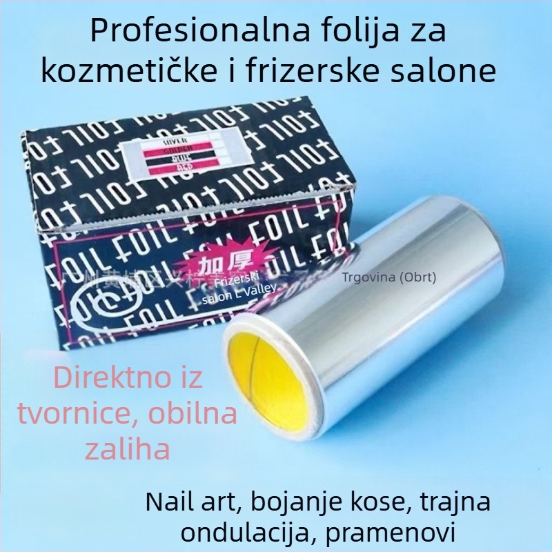 Frizerska aluminijska folija za trajnu i pramenove — alat za stiliziranje i uvijanje kose