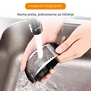Nehrđajući čelična presa za češnjak i sjeckalica za đumbir – ručni kuhinjski alat za pastu od češnjaka
