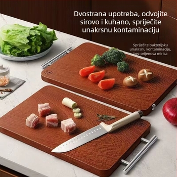 Daska za rezanje od ebonovog drveta, čvrsta, dvostrana, kućna upotreba, protuklizna