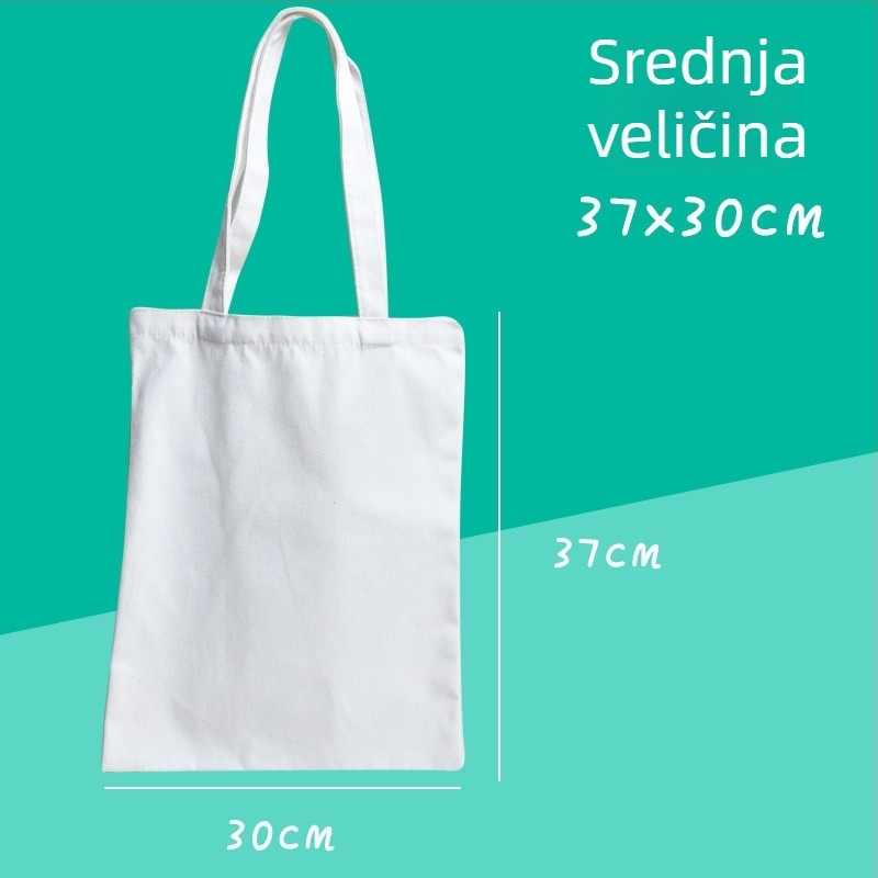 Prazna platnena torba za grafite — DIY komplet za djecu, velika kapaciteta, ekološka torba za kupovinu.