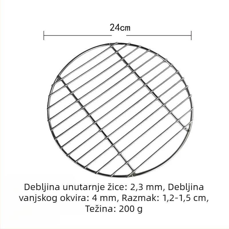 Okrogla rešetka za roštilj od nehrđajućeg čelika za električni keramički štednjak