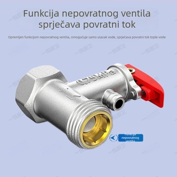 Masivni bakreni, debljine 1/2 inča električni bojler sigurnosni ventil, ventil za oslobađanje tlaka, provjerni ventil i reduktivni ventil tlaka za kućnu upotrebu
