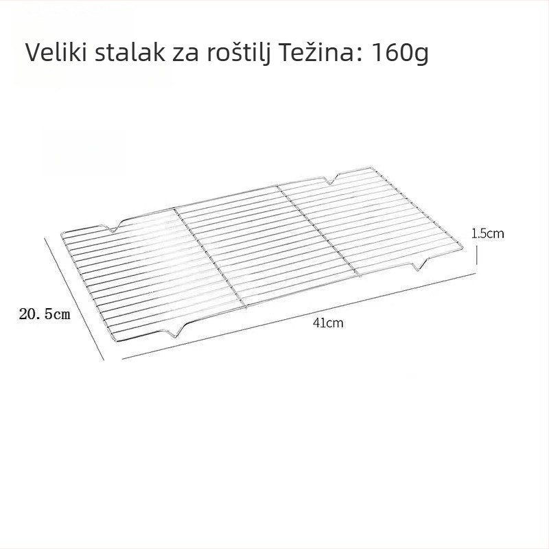 Rešetka za roštilj od nehrđajućeg čelika, debela i ojačana, četvrtasta rešetka za pećnicu, za kampiranje na otvorenom
