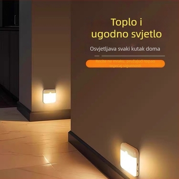 Magnetska LED lampica s senzorom pokreta – noćna rasvjeta za stepenice, punjiva noćna lampica uz krevet